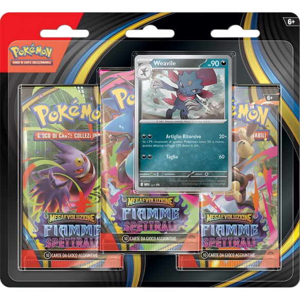 Megaevoluzione: Fiamme Spettrali - 3 Pack Blister - Weavile (ITA)